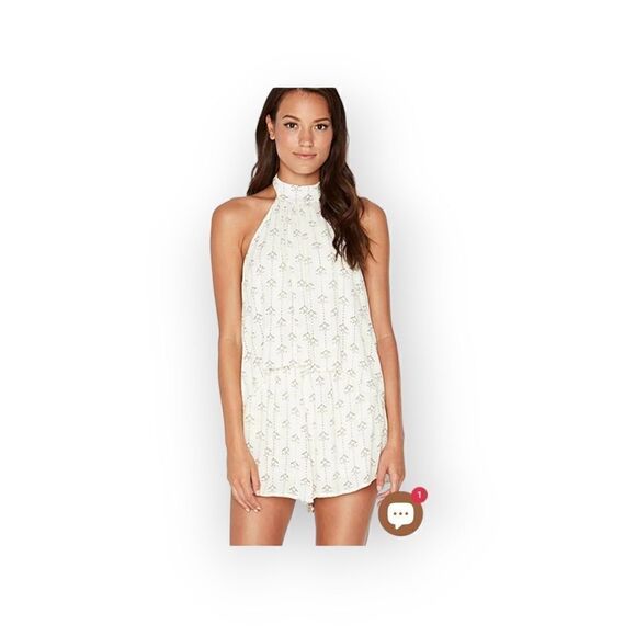 L*Space Kelly Native Geo Romper in Ivory — Halter Open-Back Size S - Picture 1 of 16
